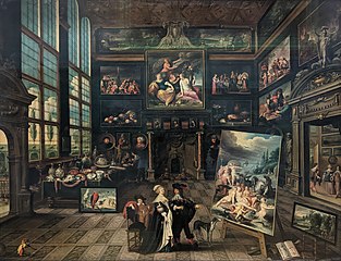 Interieur dune galerie de tableaux et objets art - Cornelis de Baellieur
